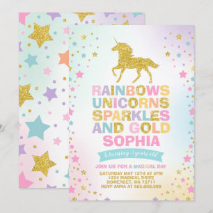 Invitación de cumpleaños de unicornio Fiesta mágic