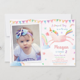 Invitación de cumpleaños de Unicornio Foto cumplea