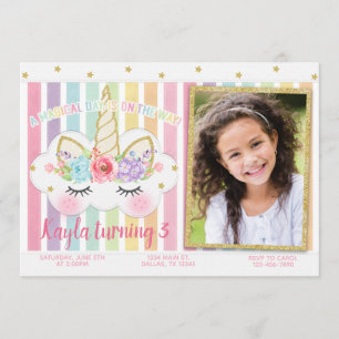 Invitación de cumpleaños de Unicornio, invitación 