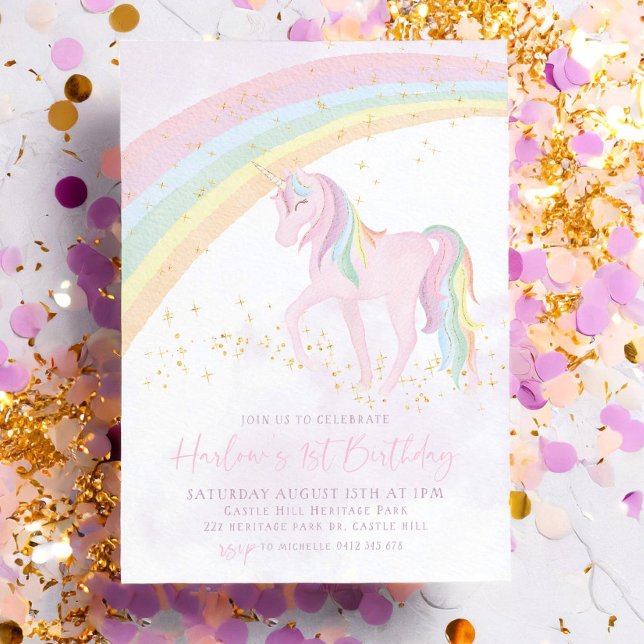 Invitación de cumpleaños de unicornio, Invitación  (Subido por el creador)