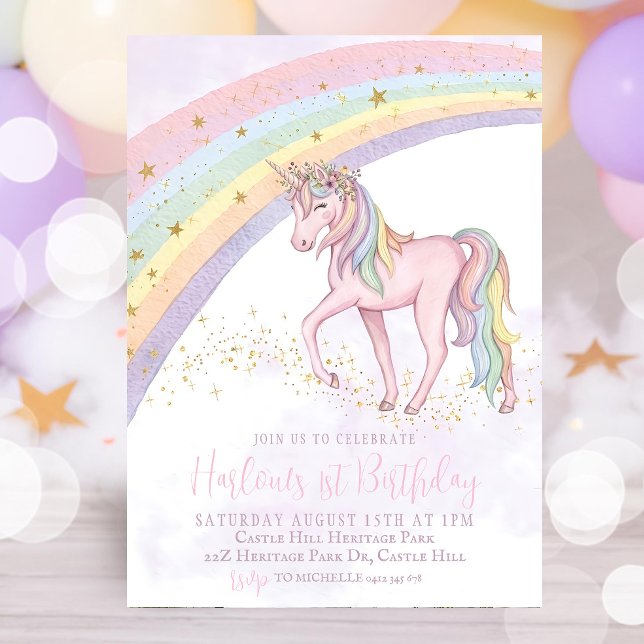 Invitación de cumpleaños de unicornio, Invitación  (Subido por el creador)