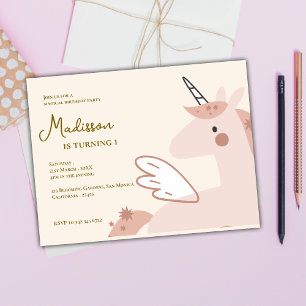 Invitación de Cumpleaños de Unicornio Lindo Arcoír