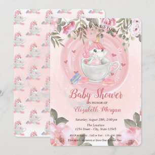 Invitación de Cumpleaños de Unicornio Lindo, Flora