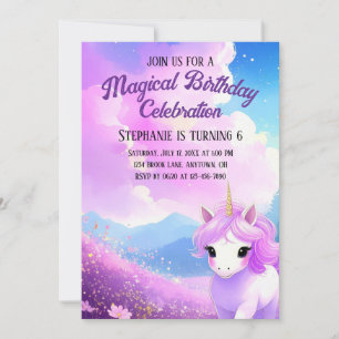 Invitación de cumpleaños de Unicornio Mágico