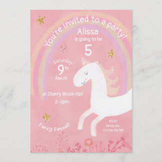 Invitación de cumpleaños de Unicornio mágico