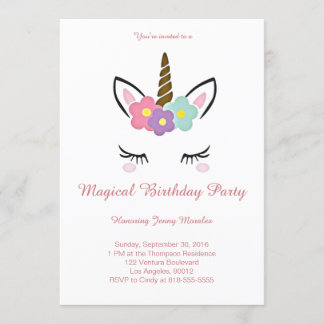 Invitación de cumpleaños de Unicornio mágico