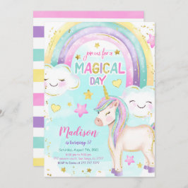 Invitación de cumpleaños de Unicornio mágico