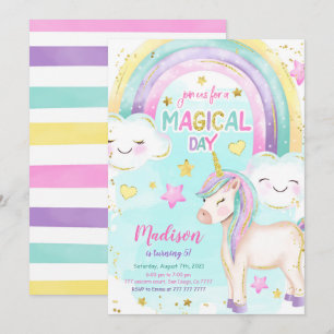 Invitación de cumpleaños de Unicornio mágico