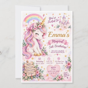Invitación de cumpleaños de Unicornio Mágico