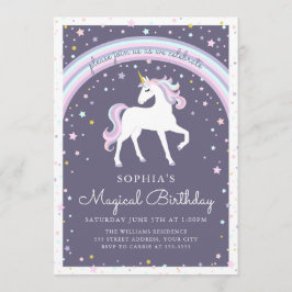 Invitación de cumpleaños de Unicornio mágico