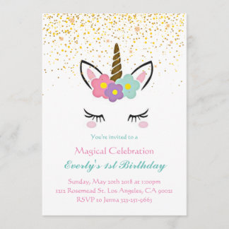 Invitación de cumpleaños de Unicornio mágico