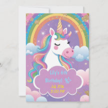 Invitación de cumpleaños de Unicornio mágico