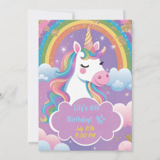 Invitación de cumpleaños de Unicornio mágico