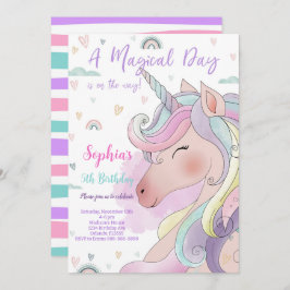 Invitación de cumpleaños de Unicornio mágico