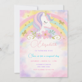 Invitación de cumpleaños de unicornio mágico
