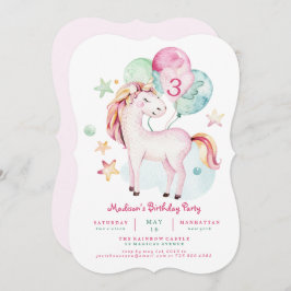 Invitación de cumpleaños de Unicornio mágico