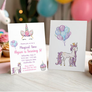 Invitación de cumpleaños de Unicornio Mágico