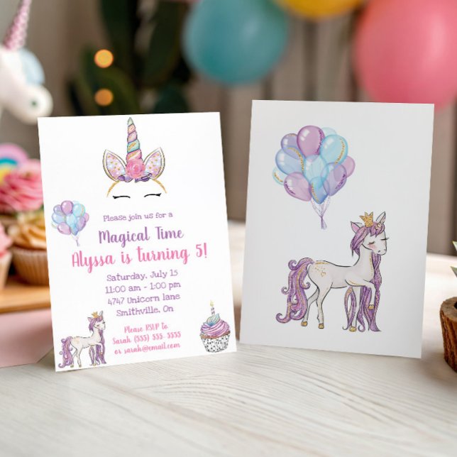 Invitación de cumpleaños de Unicornio Mágico (Subido por el creador)