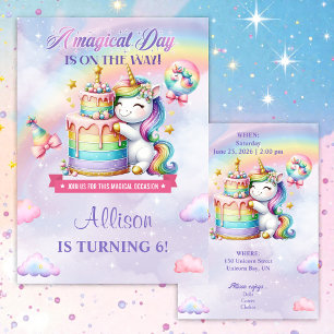 Invitación de cumpleaños de Unicornio Mágico