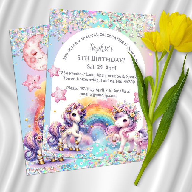 Invitación de cumpleaños de Unicornio mágico (Subido por el creador)
