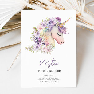 Invitación de cumpleaños de unicornio mágico