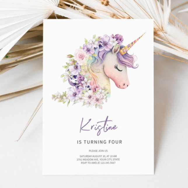 Invitación de cumpleaños de unicornio mágico (Subido por el creador)