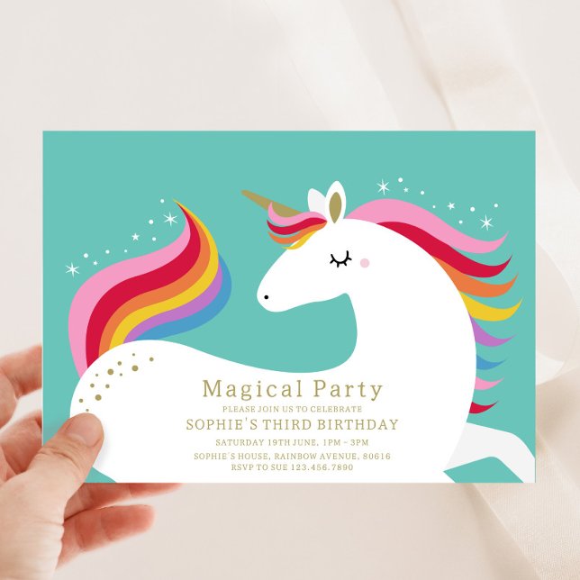 Invitación de cumpleaños de Unicornio mágico (Subido por el creador)