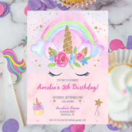 Invitación de cumpleaños de unicornio mágico