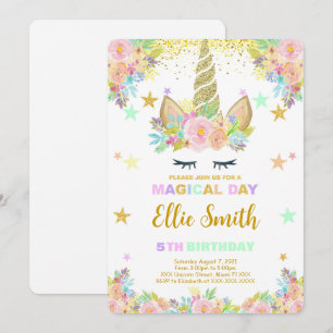 Invitación de cumpleaños de Unicornio MÁGICO