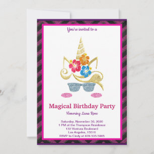 Invitación de cumpleaños de Unicornio Mágico