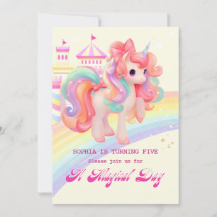 Invitación de cumpleaños de Unicornio mágico