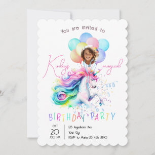 Invitación de cumpleaños de unicornio mágico