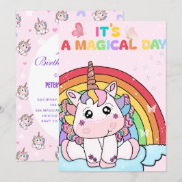 Invitación de cumpleaños de unicornio mágico