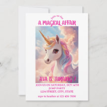 Invitación de cumpleaños de Unicornio mágico