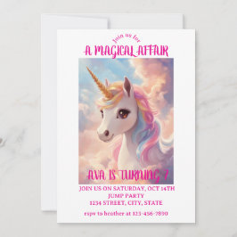 Invitación de cumpleaños de Unicornio mágico