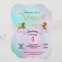 Invitación de cumpleaños de Unicornio mágico