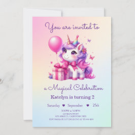 Invitación de cumpleaños de unicornio mágico