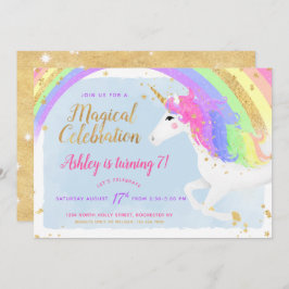 Invitación de cumpleaños de Unicornio mágico | Arc