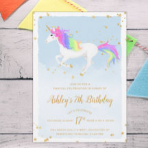 Invitación de cumpleaños de Unicornio mágico | Arc