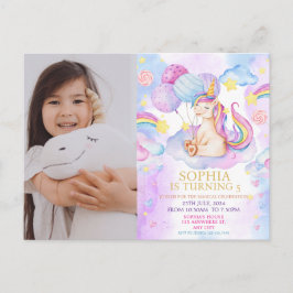 Invitación de cumpleaños de unicornio mágico de fo