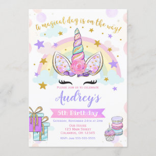 Invitación de cumpleaños de Unicornio - Mágico - P