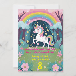 Invitación de cumpleaños de unicornio mágico para
