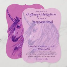 Invitación de cumpleaños de Unicornio Nombre nativ