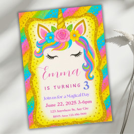 Invitación de cumpleaños de Unicornio para Fiesta 