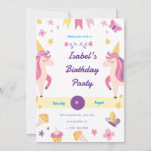 Invitación de cumpleaños de Unicornio por capricho