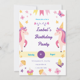 Invitación de cumpleaños de Unicornio por capricho