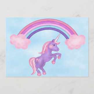 Invitación de cumpleaños de Unicornio y Arcoiris
