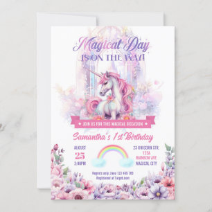 Invitación de Cumpleaños de Unicornio y Arcoíris
