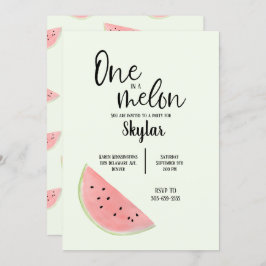 Invitación de cumpleaños de uno en melón para Chic