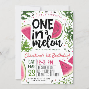 Invitación de cumpleaños de uno en un melón